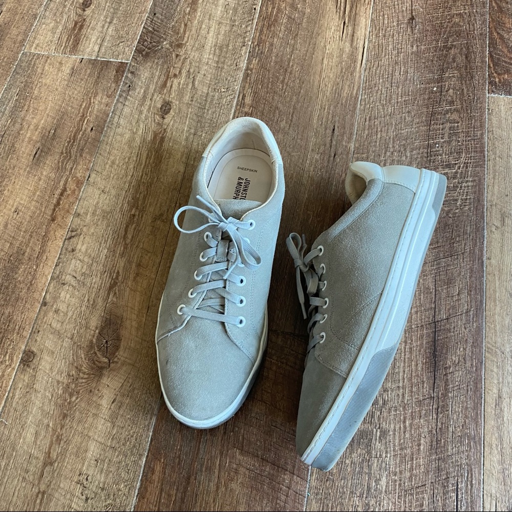 Johnston & Murphy grey sheepskin sneakers sz 11.5